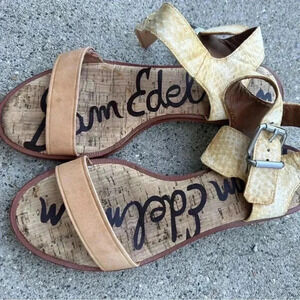 Sam Edelman sandal size 8.5 leather‎ and cork. Trina
